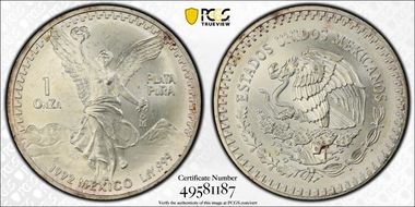 1992-Mo Onza Libertad Ag MS65