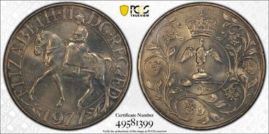 1977 25p Jubilee Cu/Ni S-LL2 MS66