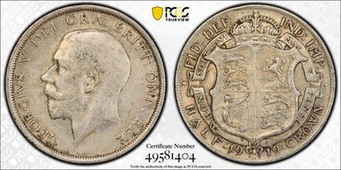 1919 1/2 Cr S-4011 AU50
