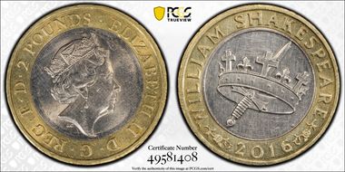 2016 £2 S-K39 Shakespeare-History N1