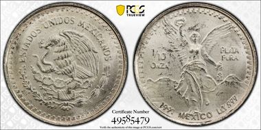 1991-Mo 1/10 oz Libertad Ag MS63