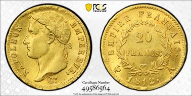 1812-A 20 Fr Gad-1025 MS63