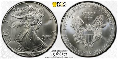 1994 $1 Silver Eagle MS69