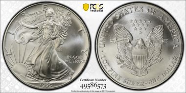 1995 $1 Silver Eagle MS68
