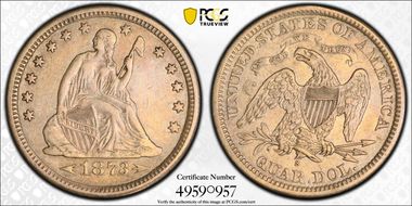1873-S 25C Arrows VF35
