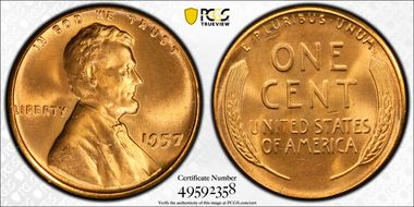 1957 1C MS66RD