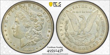 1878 7TF $1 VAM 168, Doubled P XF45