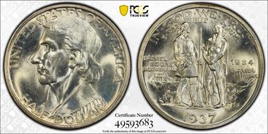 1937-D 50C Boone MS65