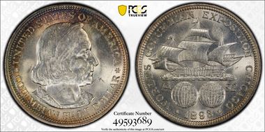 1893 50C Columbian MS64