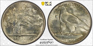 1935 50C Connecticut MS65