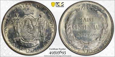 1920 50C Maine MS64