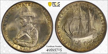 1921 50C Pilgrim MS65