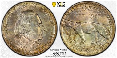 1927 50C Vermont MS65