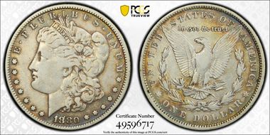 1880 $1 VAM 1A Knobbed 8 VF20