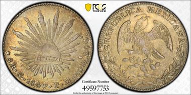 1847-Go PM 8 R Go30 AU58