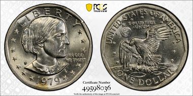 1979-P SBA$1 Wide Rim, FS-301 AU58