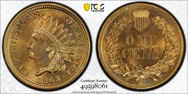 1863 1C MS67