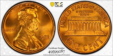 1972 1C Doubled Die Obverse MS67RD