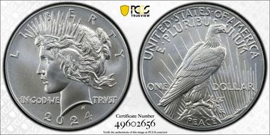 2024 $1 Peace Dollar MS70