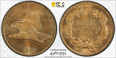 1858 1C Large Letters MS66+