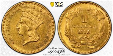 1868 G$1 AU58