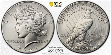 2024 $1 Peace Dollar First Strike MS70