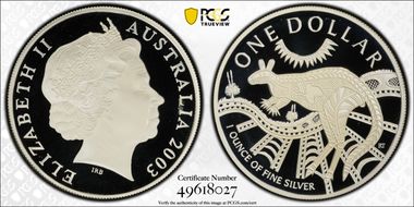 2003 $1 Kangaroo Ag PR69DCAM