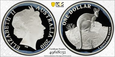 2010 $1 Yellow Footed Wallaby PR65DCAM