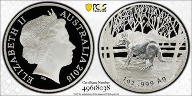 2016 $1 Kangaroo Ag PR70DCAM