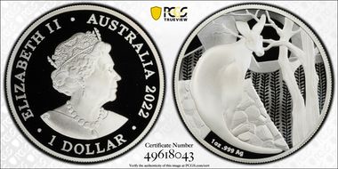 2022 $1 Kangaroo Ag Impressions of Australia PR70DCAM