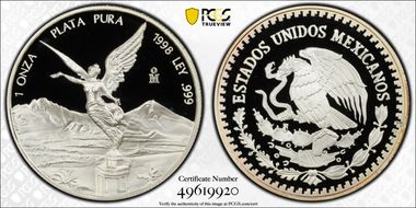 1998-Mo Onza Libertad Ag PR69DCAM