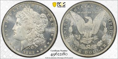1882 $1 MS65+ PL