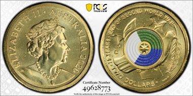 2020-C $2 75th Ann End of WWII Colorized MS68