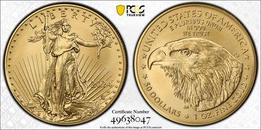 2024-W $50 Burnished Gold Eagle SP70