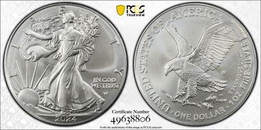 2024-W $1 Burnished Silver Eagle First Strike SP70