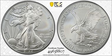 2024-W $1 Burnished Silver Eagle First Strike SP69