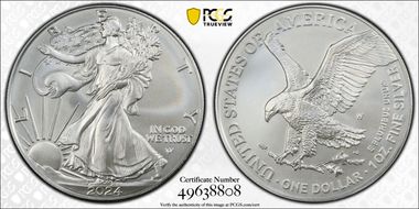 2024-W $1 Burnished Silver Eagle SP70