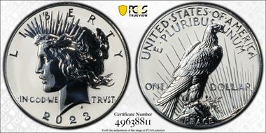 2023-S $1 Morgan Dollar Rev PR Two-Coin Reverse Proof Set PR70