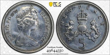 1970 5p S-D1 New Pence N1