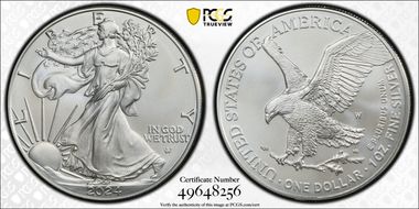 2024-W $1 Burnished Silver Eagle SP70