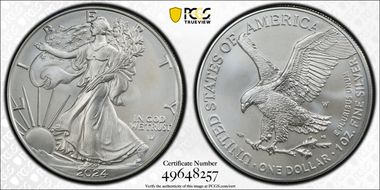 2024-W $1 Burnished Silver Eagle SP69