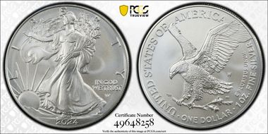 2024-W $1 Burnished Silver Eagle SP69