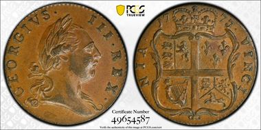1773 VA 1/2P Period AU58BN