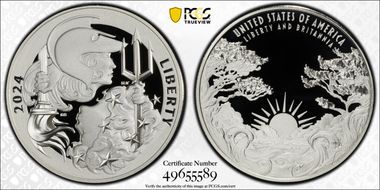 2024-P Medal Liberty & Britannia Ag First Strike PR70DCAM