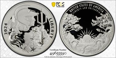 2024-P Medal Liberty & Britannia Ag First Strike PR70DCAM