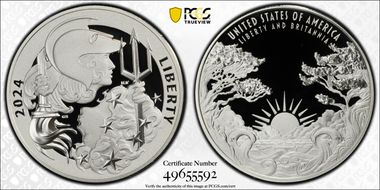 2024-P Medal Liberty & Britannia Ag First Strike PR70DCAM