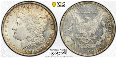 1878 7TF $1 Reverse of 1879 AU55