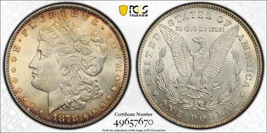 1878 7/8TF $1 Strong MS63