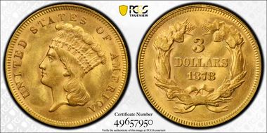 1878 $3 MS63