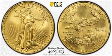 1987 $50 Gold Eagle MS69